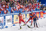 29.12.2019, xkvx, Langlauf Tour de Ski Lenzerheide, Sprint Finale, v.l. Johannes Hoesflot Klaebo (Norway) and Federico Pellegrino (Italy) im Ziel / in the finish