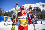 29.12.2019, xkvx, Langlauf Tour de Ski Lenzerheide, Sprint Finale, v.l. Natalia Nepryaeva (Russia) nach der Siegerehrung / after the flower ceremony