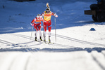 01.01.2020, xkvx, Langlauf Tour de Ski Toblach, Pursuit Damen, v.l. Therese Johaug (Norway) and Ingvild Flugstad Oestberg (Norway) in aktion / in action competes