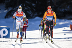 01.01.2020, xkvx, Langlauf Tour de Ski Toblach, Pursuit Damen, v.l. Jonna Sundling (Sweden) and Katharina Hennig (Germany) in aktion / in action competes