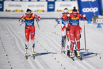 01.01.2020, xkvx, Langlauf Tour de Ski Toblach, Pursuit Damen, v.l. Heidi Weng (Norway) and Natalia Nepryaeva (Russia) im Ziel / at the finish