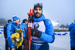 10.01.2019, xkvx, Biathlon IBU Weltcup Oberhof, Sprint Herren, v.l. Martin Fourcade (France) nach der Siegerehrung / after the flower ceremony