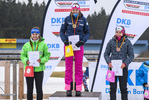 26.01.2020, xkvx, Biathlon DSV Deutschlandpokal Oberhof, Pursuit - weiblich, v.l. Marie Charlott Tschiersch (Germany), Lena Hartl (Germany) und Anna Laube (Germany)  / 