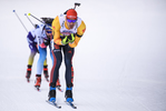 13.02.2020, xkvx, Biathlon IBU Weltmeisterschaft Antholz, Mixed Staffel, v.l. Arnd Peiffer (Germany) in aktion / in action competes