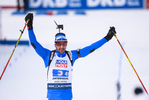13.02.2020, xkvx, Biathlon IBU Weltmeisterschaft Antholz, Mixed Staffel, v.l. Dominik Windisch (Italy) im Ziel / at the finish