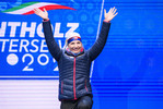 14.02.2020, xkvx, Biathlon IBU Weltmeisterschaft Antholz, Sprint Damen, v.l. Lucie Charvatova (Czech Republic) bei der Siegerehrung / at the medal ceremony