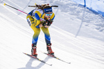 16.02.2020, xkvx, Biathlon IBU Weltmeisterschaft Antholz, Verfolgung Damen, v.l. Mona Brorsson (Sweden) in aktion / in action competes