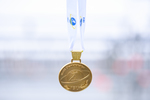 17.02.2020, xkvx, Biathlon IBU Weltmeisterschaft Antholz, Medaillen, v.l.  Goldmedaille / gold medal