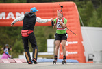 04.09.2020, xkvx, Biathlon Deutsche Meisterschaften Altenberg, Einzel Damen, v.l. Trainer Roman Boettcher (Germany), Mareike Braun (Germany)  / 