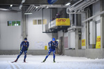 21.10.2020, xkvx, Biathlon Training Oberhof - Skihalle, v.l. Trainer Andrea Zattoni (Italy) und Lukas Hofer (Italy)