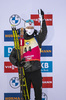 17.12.2020, xkvx, Biathlon IBU Weltcup Hochfilzen, Sprint Herren, v.l. Johannes Thingnes Boe (Norway) bei der Siegerehrung / at the medal ceremony