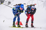 09.01.2020, xkvx, Biathlon IBU Weltcup Oberhof, Verfolgung Herren, v.l. Lukas Hofer (Italy) und Sturla Holm Laegreid (Norway)  / 