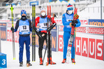 17.01.2020, xkvx, Biathlon IBU Weltcup Oberhof, Massenstart Herren, v.l. Lukas Hofer (Italy), Simon Eder (Austria) und Matvey Eliseev (Russia)  / 