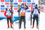 17.01.2020, xkvx, Biathlon IBU Weltcup Oberhof, Massenstart Herren, v.l. Felix Leitner (Austria), Tarjei Boe (Norway) und Benjamin Weger (Switzerland)  / 