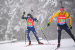 23.01.2021, xkvx, Biathlon IBU Weltcup Antholz, Staffel Herren, v.l. Tommaso Giacomel (Italy)  / 