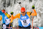 24.01.2021, xkvx, Biathlon IBU Weltcup Antholz, Massenstart Herren, v.l. Arnd Peiffer (Germany)  / 