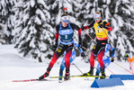 24.01.2021, xkvx, Biathlon IBU Weltcup Antholz, Massenstart Herren, v.l. Sturla Holm Laegreid (Norway) und Johannes Thingnes Boe (Norway)  / 