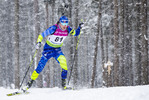 29.01.2021, xtwx, Biathlon IBU European Championships Duszniki Zdroj, Sprint Herren, v.l. Ilya Auseyenka (Belarus) in Aktion / in action competes