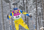 29.01.2021, xtwx, Biathlon IBU European Championships Duszniki Zdroj, Sprint Herren, v.l. Gabriel Stegmayr (Sweden) in Aktion / in action competes