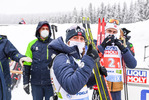 10.02.2021, xkvx, Biathlon IBU World Championships Pokljuka, Mixed Relay, v.l. Tiril Eckhoff (Norway) und Sturla Holm Laegreid (Norway) schaut / looks on