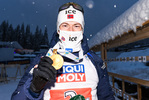 10.02.2021, xkvx, Biathlon IBU World Championships Pokljuka, Mixed Relay, v.l. Sturla Holm Laegreid (Norway) nach der Siegerehrung / after the medal ceremony