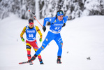 12.02.2021, xkvx, Biathlon IBU World Championships Pokljuka, Sprint Herren, v.l. Didier Bionaz (Italy) in aktion / in action competes