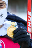 17.02.2021, xkvx, Biathlon IBU World Championships Pokljuka, Einzel Herren, v.l. Sturla Holm Laegreid (Norway) nach der Siegerehrung / after the medal ceremony