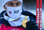 17.02.2021, xkvx, Biathlon IBU World Championships Pokljuka, Einzel Herren, v.l. Sturla Holm Laegreid (Norway) nach der Siegerehrung / after the medal ceremony