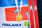 20.02.2021, xkvx, Biathlon IBU World Championships Pokljuka, Staffel Herren, v.l. Sturla Holm Laegreid (Norway)  / 