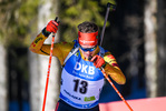 21.02.2021, xkvx, Biathlon IBU World Championships Pokljuka, Massenstart Herren, v.l. Benedikt Doll (Germany) in aktion / in action competes