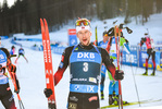 21.02.2021, xkvx, Biathlon IBU World Championships Pokljuka, Massenstart Herren, v.l. Sturla Holm Laegreid (Norway) im Ziel / in the finish