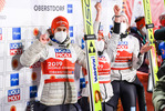 28.02.2021, xkvx, Nordic World Championships Oberstdorf, v.l. Markus Eisenbichler (Germany), Katharina Althaus (Germany) und Anna Rupprecht (Germany)  / 