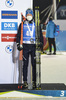 11.03.2020, xsoex, Biathlon IBU Weltcup NoveMesto na Morave, Sprint Herren, v.l. Lukas Hofer (Italy) bei der Siegerehrung / at the medal ceremony
