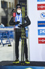 11.03.2020, xsoex, Biathlon IBU Weltcup NoveMesto na Morave, Sprint Herren, v.l. Tarjei Boe (Norway) bei der Siegerehrung / at the medal ceremony