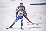 12.03.2020, xkvx, Biathlon IBU Cup Obertilliach, Sprint Herren, v.l. Giuseppe Montello (Italy)  / 