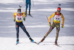 12.03.2020, xkvx, Biathlon IBU Cup Obertilliach, Sprint Herren, v.l. Dominic Schmuck (Germany) und Johannes Werner Donhauser (Germany)  / 