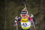 12.03.2020, xkvx, Biathlon IBU Cup Obertilliach, Sprint Damen, v.l. Anna Gandler (Austria)  / 