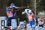 14.03.2020, xsoex, Biathlon IBU Weltcup NoveMesto na Morave, Mixed-Staffel, v.l. Lukas Hofer (Italy) in Aktion am Schiessstand / at the shooting range