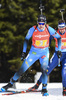 14.03.2020, xsoex, Biathlon IBU Weltcup NoveMesto na Morave, Mixed-Staffel, v.l. Simon Desthieux (France) in Aktion / in action competes