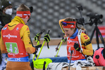 14.03.2020, xsoex, Biathlon IBU Weltcup NoveMesto na Morave, Singel-Mixed-Staffel, v.l. Roman Rees (Germany) and Janina Hettich (Germany) in Aktion am Schiessstand / at the shooting range