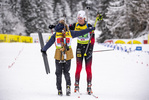 14.03.2020, xkvx, Biathlon IBU Cup Obertilliach, Single-Mixed-Staffel, v.l. Karoline Erdal (Norway) und Aleksander Fjeld Andersen (Norway)  / 