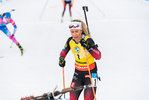 21.03.2021, xkvx, Biathlon IBU World Cup Oestersund, Massenstart Damen, v.l. Tiril Eckhoff (Norway) im Ziel / in the finish