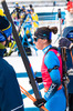 21.03.2021, xkvx, Biathlon IBU World Cup Oestersund, Massenstart Damen, v.l. Julia Simon (France) im Ziel / in the finish