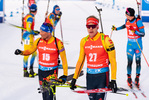 21.03.2021, xkvx, Biathlon IBU World Cup Oestersund, Massenstart Herren, v.l. Roman Rees (Germany) im Ziel / in the finish