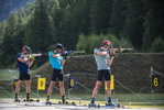 25.08.2021, xkvx, Biathlon Training Bessans, v.l. Emilien Claude (France), Quentin Fillon Maillet (France), Simon Desthieux (France)  