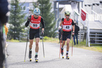 03.10.2021, xkvx, Biathlon, Deutschlandpokal Altenberg, Berglauf - maennlich, v.l. Iven Hickmann (Germany), Nick Hafner (Germany)