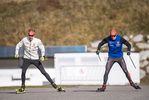 20.10.2021, xkvx, Biathlon Training Antholz-Anterselva, v.l. Johannes Kuehn (Germany), Roman Rees (Germany)  