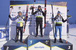 27.11.2021, xetx, Biathlon IBU Cup Idre, Sprint Men, v.l. Lucas Fratzscher (GERMANY), Aleksander Fjeld Andersen (NORWAY), Vasilii Tomshin (RUSSIA)