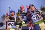 27.11.2021, xetx, Biathlon IBU Cup Idre, Sprint Men, v.l. David Zobel (GERMANY), Johannes Kuehn (GERMANY), Lucas Fratzscher (GERMANY)