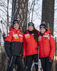 29.11.2021, xkvx, Biathlon Teampictures Switzerland, v.l. Selina Gasparin (Switzerland), Aita Gasparin (Switzerland), Elisa Gasparin (Switzerland)  / 